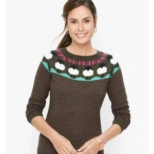 Talbots Sheep Raglan Crewneck Pullover